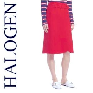 COPY - Halogen poppy red skirt with belt